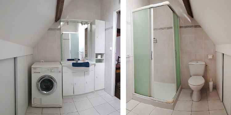 Vues de la salle d'eau de la chambre d'hôtes Les Frênes